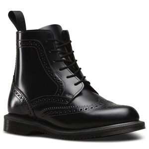 Dr Martens Delphine size 9 US Brogue Smooth Leather Combat Boot EUC